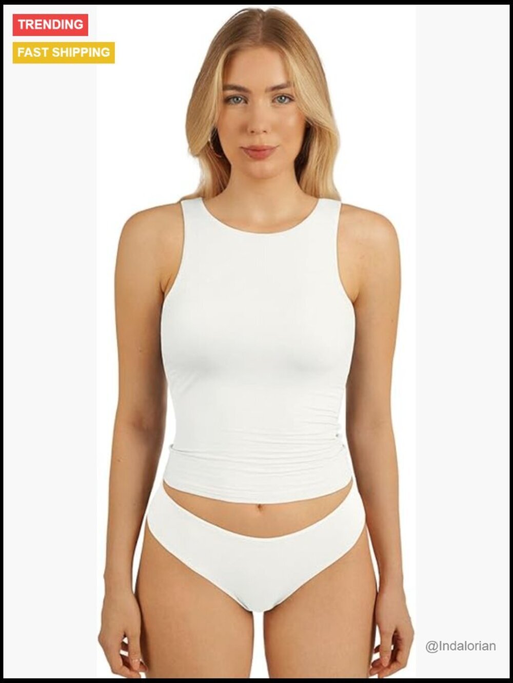 High Neck Double Lined Tank Top Crop Top Sleeveless Workout Top Yoga Top